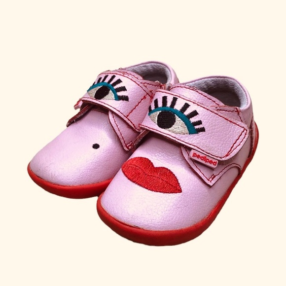 NIB Pedipeds Rare Pink Faces Toddler Shoes